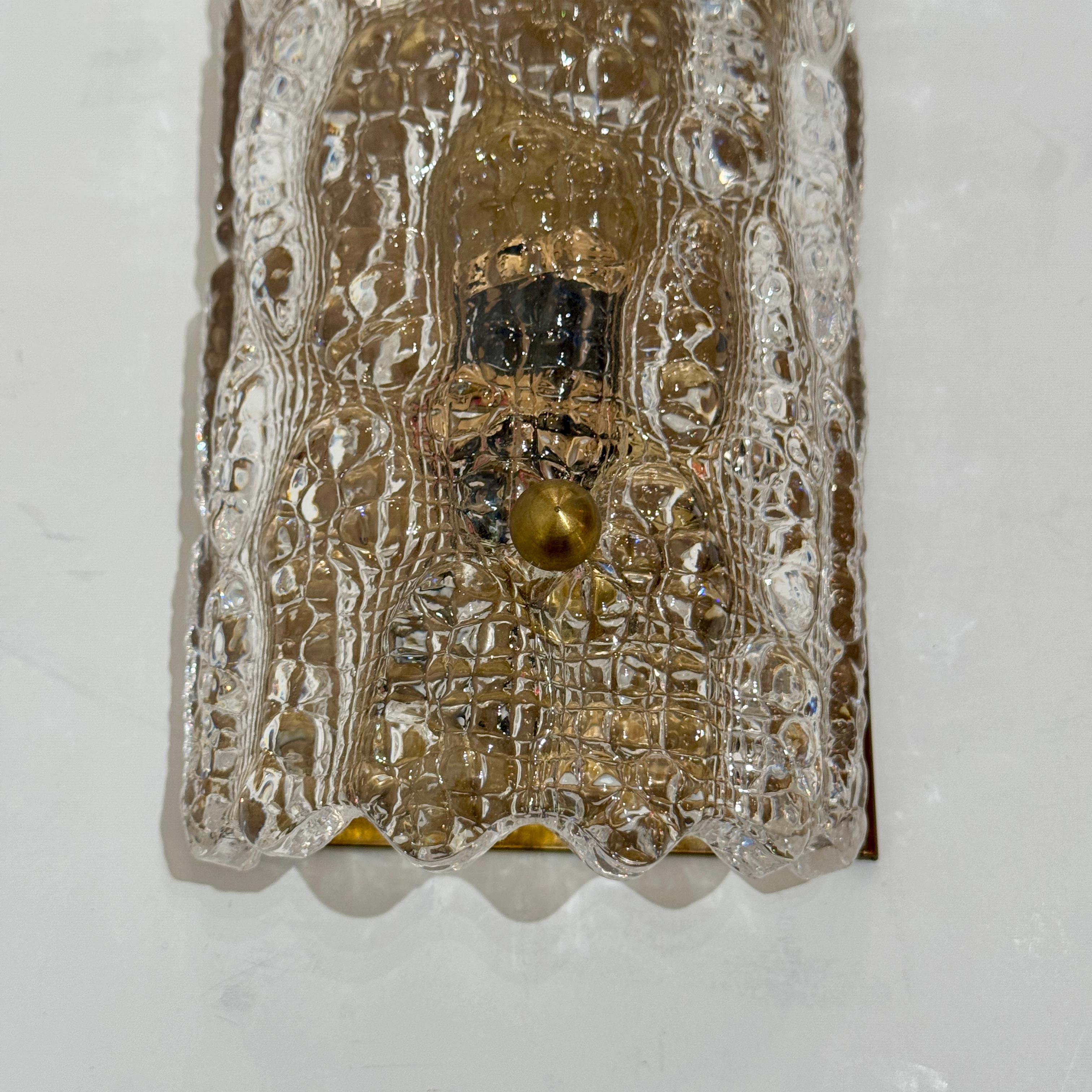 Coppia di appliques in vetro artistico di Carl Fagerlund per Orrefors. Svezia in vendita 1