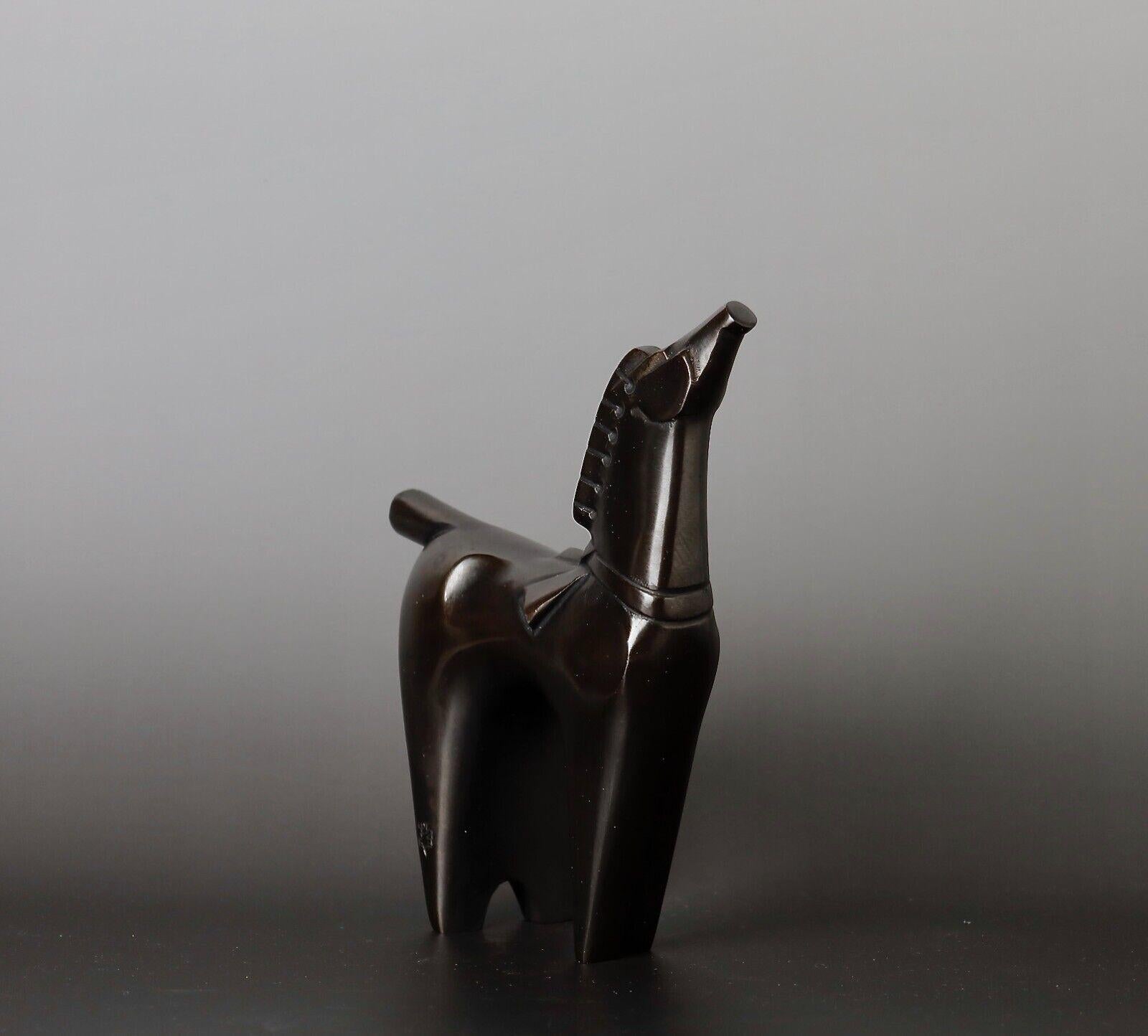 Japanese Mid-20 century Saegusa Soutarou Bronze Horse Sculpture