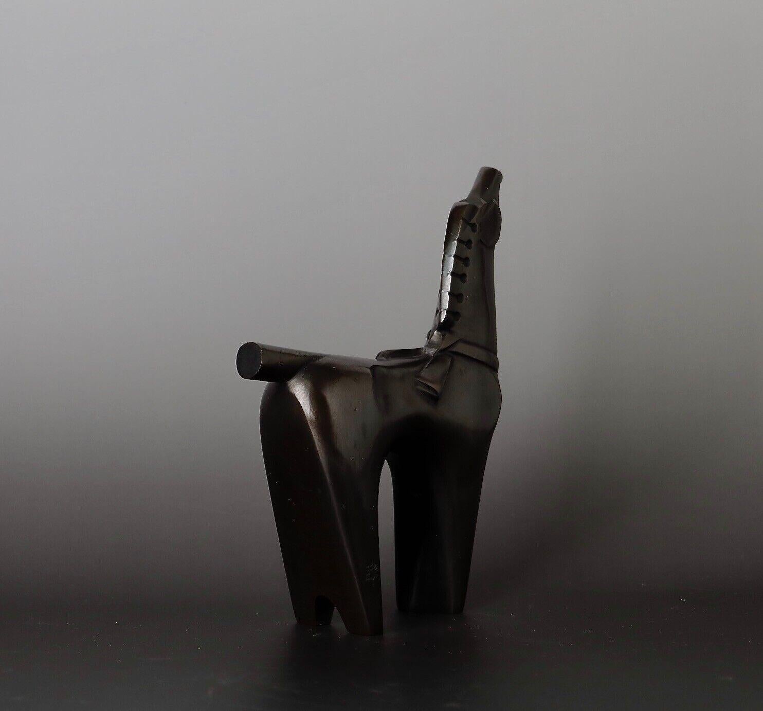 20th Century Mid-20 century Saegusa Soutarou Bronze Horse Sculpture