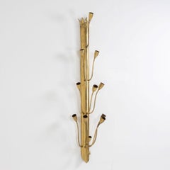 Mid-20 Century Single Large Twelve Light Brass Wall Sconce