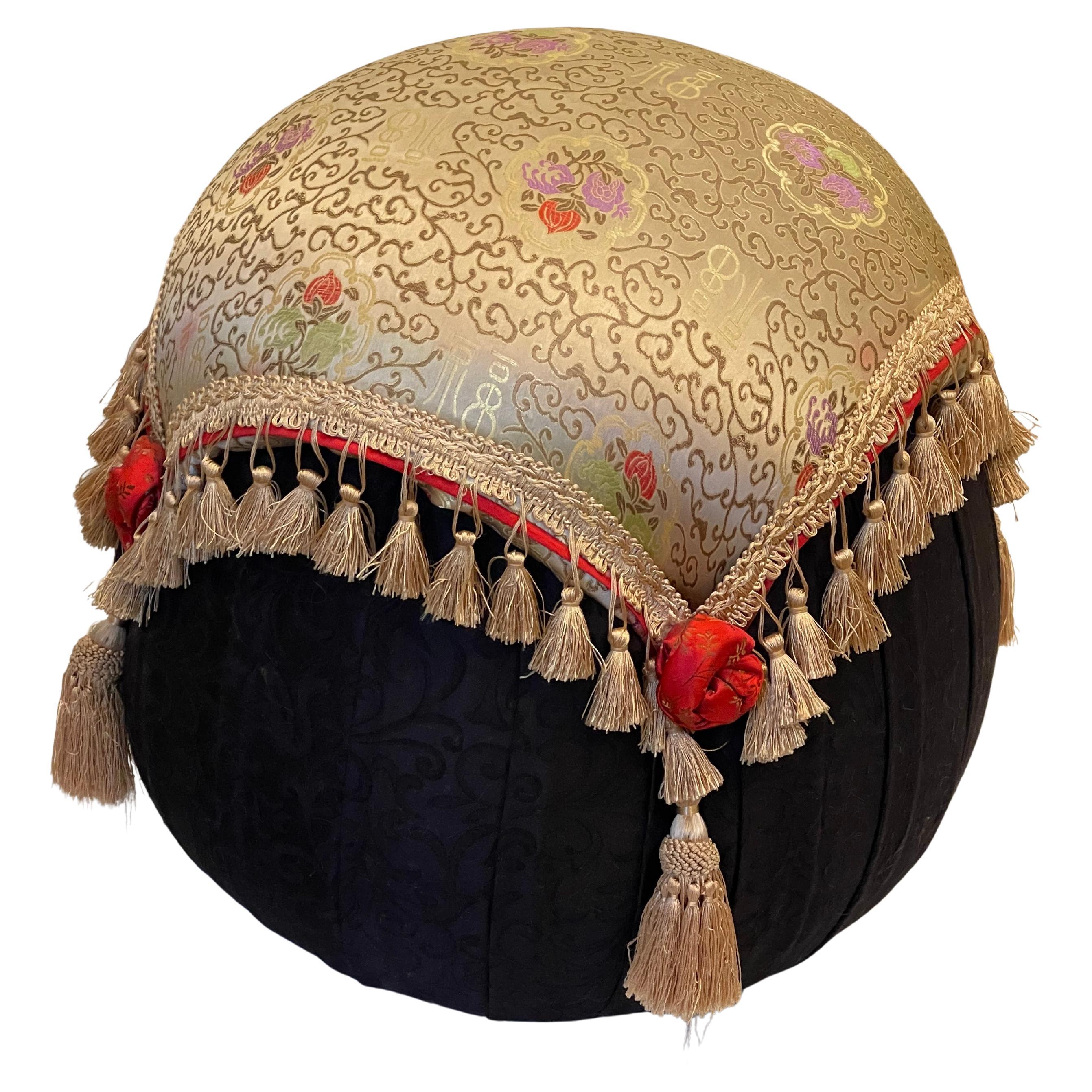 Mid 20 th c Bernhardt Round Alladin Pouf For Sale