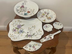 Mid 20 th c Limoges France 7 pcs Porcelain Trays and Dishes Handpainted Artist