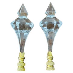 Coppia di terminali di lampada in lucite della metà del 20° secolo