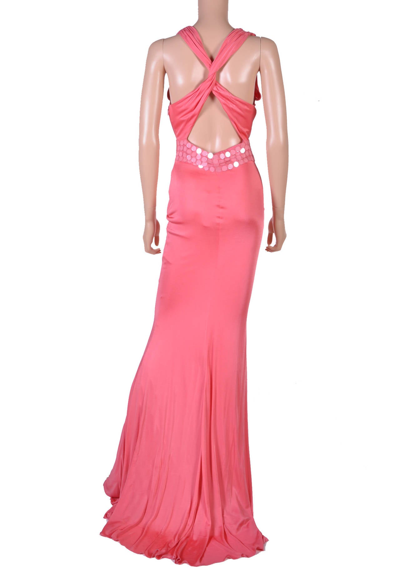 Women's Mid 2000-s VINTAGE VERSACE EMBELLISHED PINK GOWN 