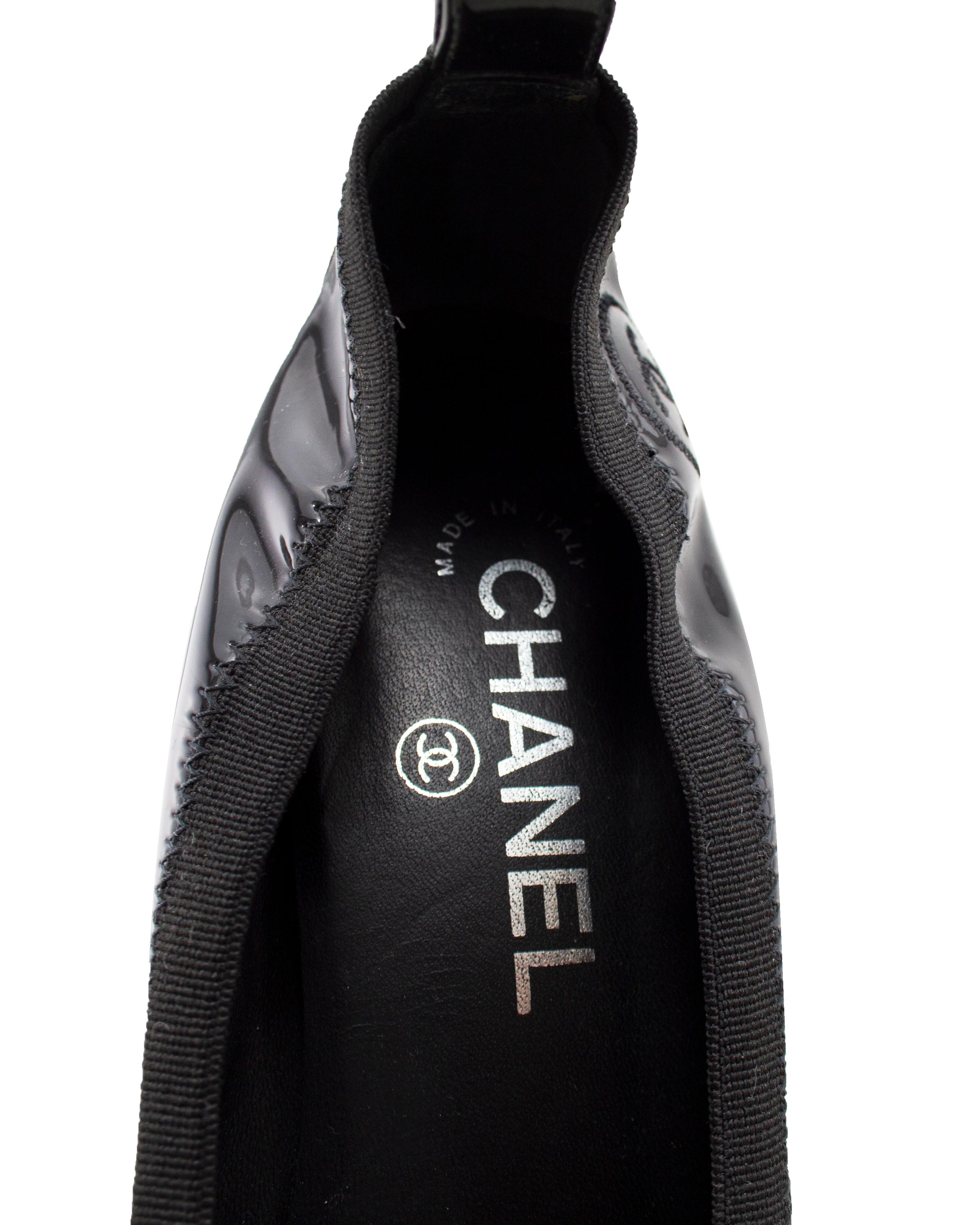 Mid 2000s Chanel Black Patent Leather Pumps 2