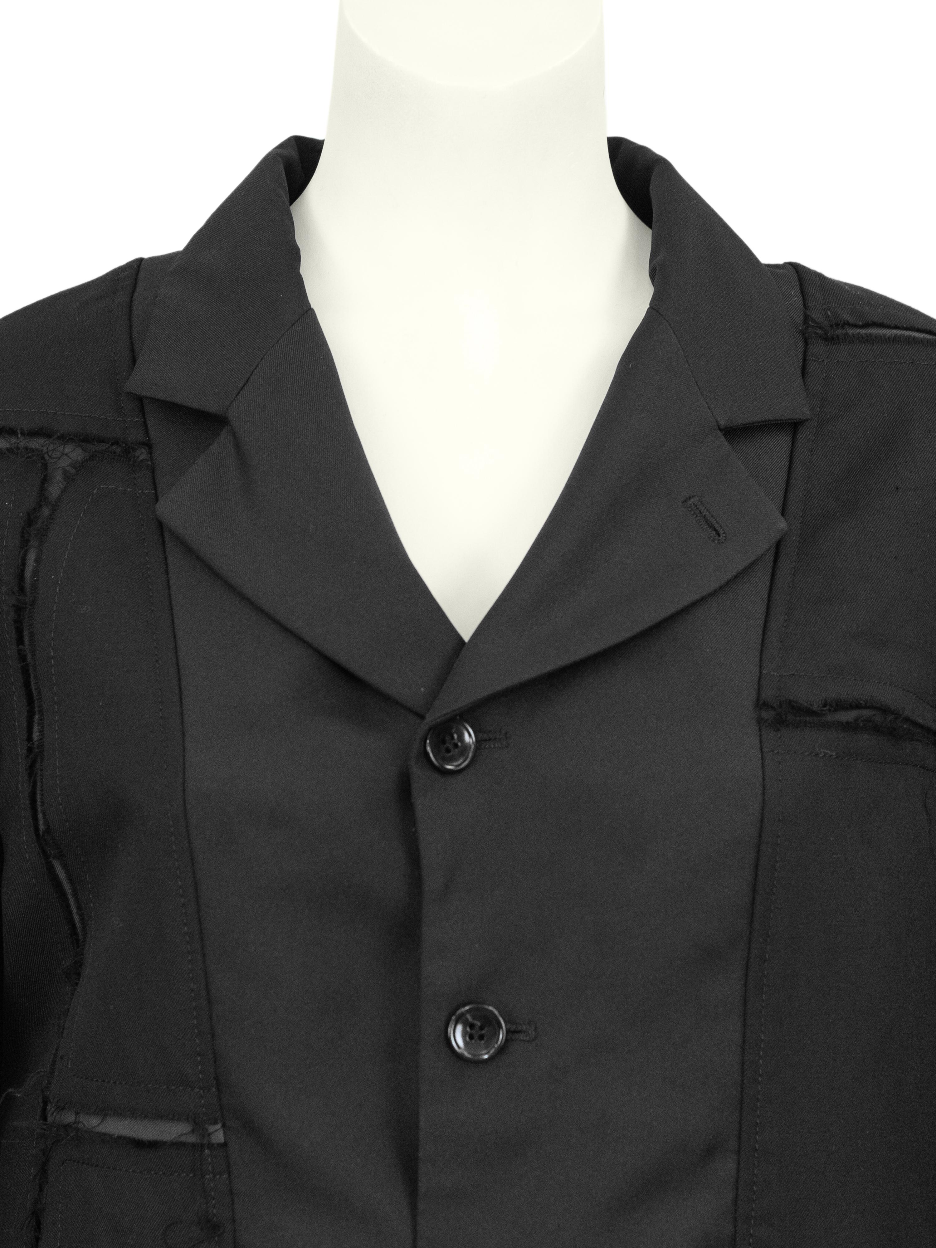 Blazer Comme Des Garcons BLACK Label nero Inside Out della metà degli anni 2000 In condizioni buone in vendita a Toronto, Ontario