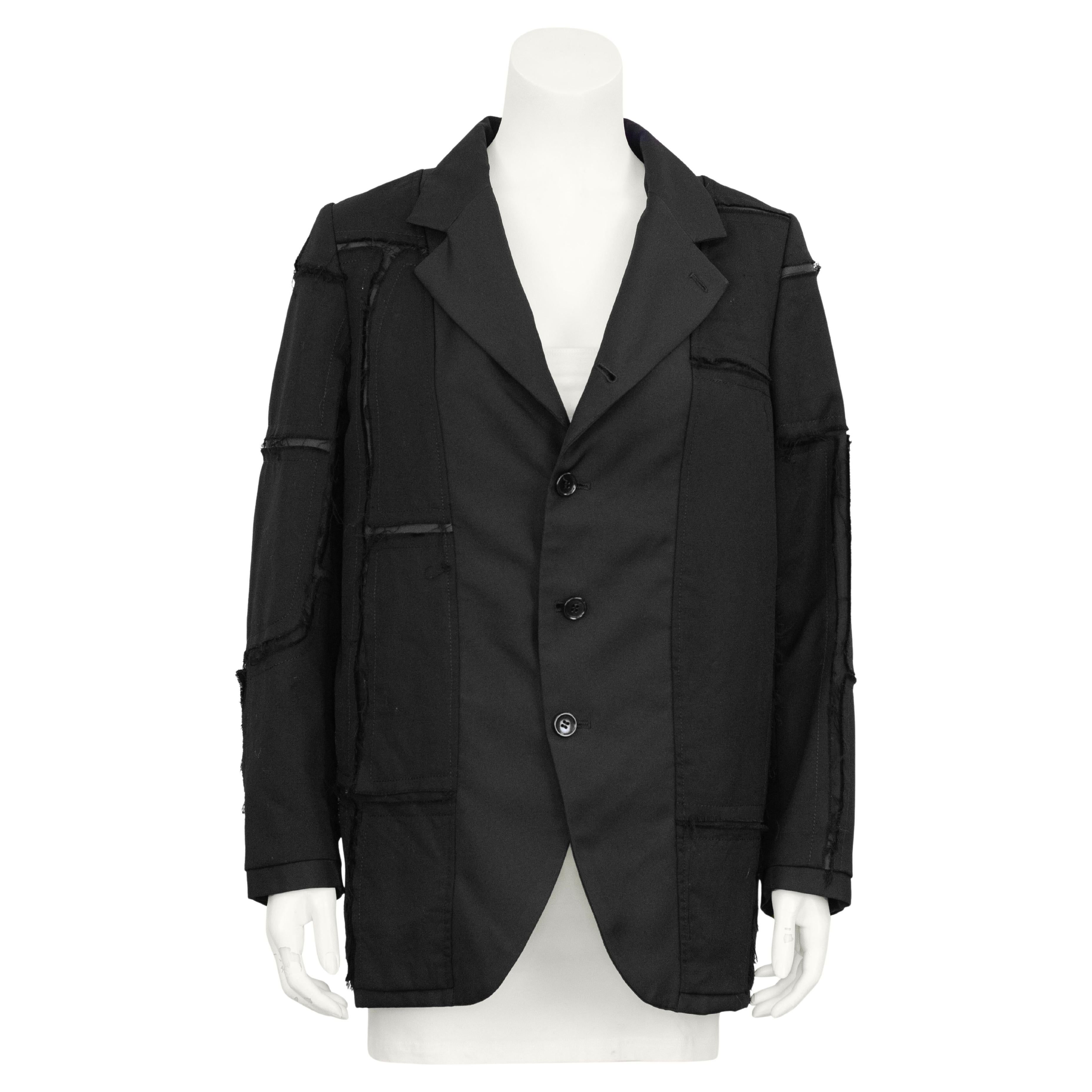 Blazer Comme Des Garcons BLACK Label nero Inside Out della metà degli anni 2000