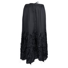 Maxi gonna nera di metà anni 2000 di Comme Des Garcons con applicazioni di paillettes