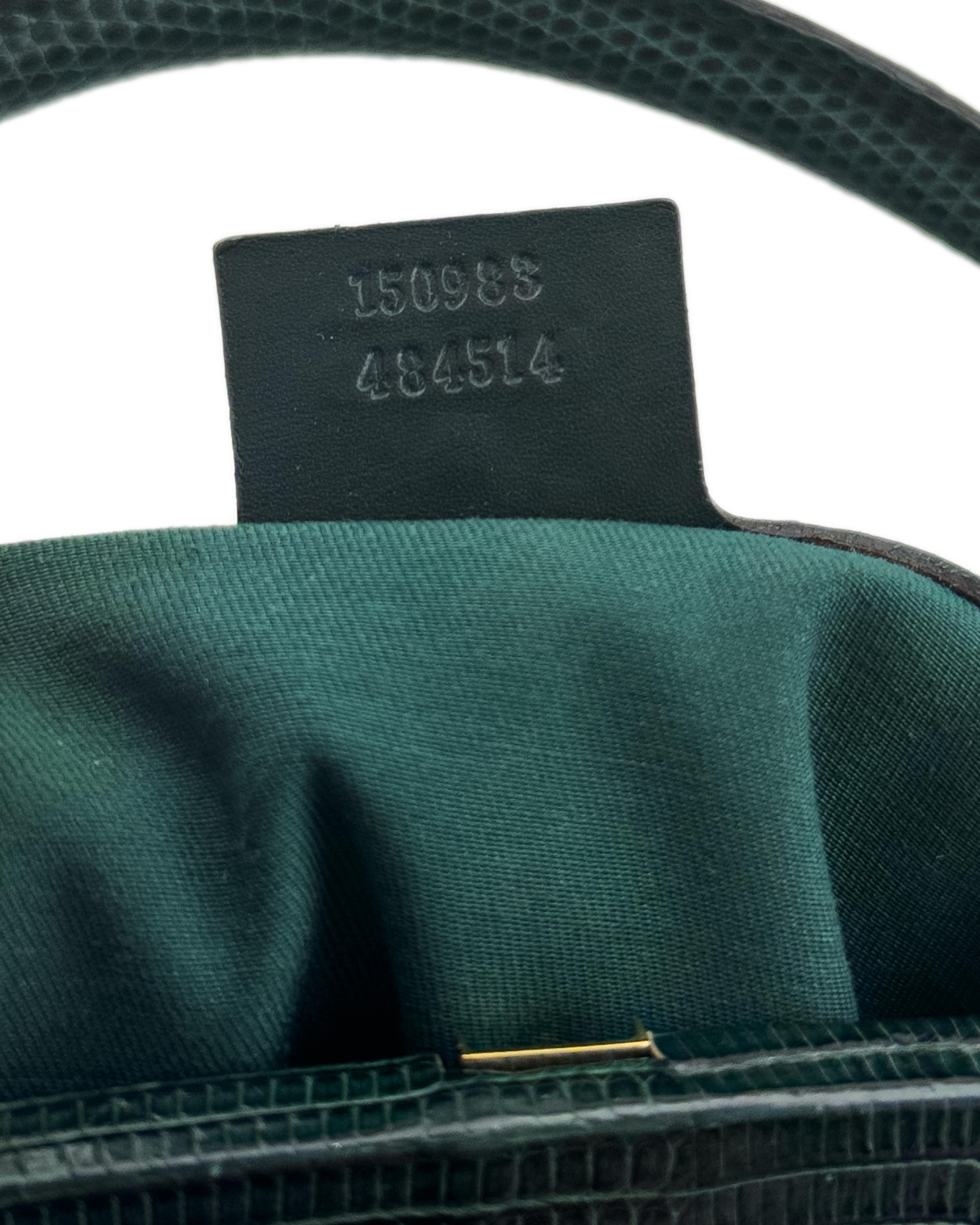 Mid 2000's Gucci Dark Green Patent Leather Top Handle 'Glam' Bag 3