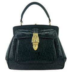 Mid 2000's Gucci Dark Green Patent Leather Top Handle 'Glam' Bag