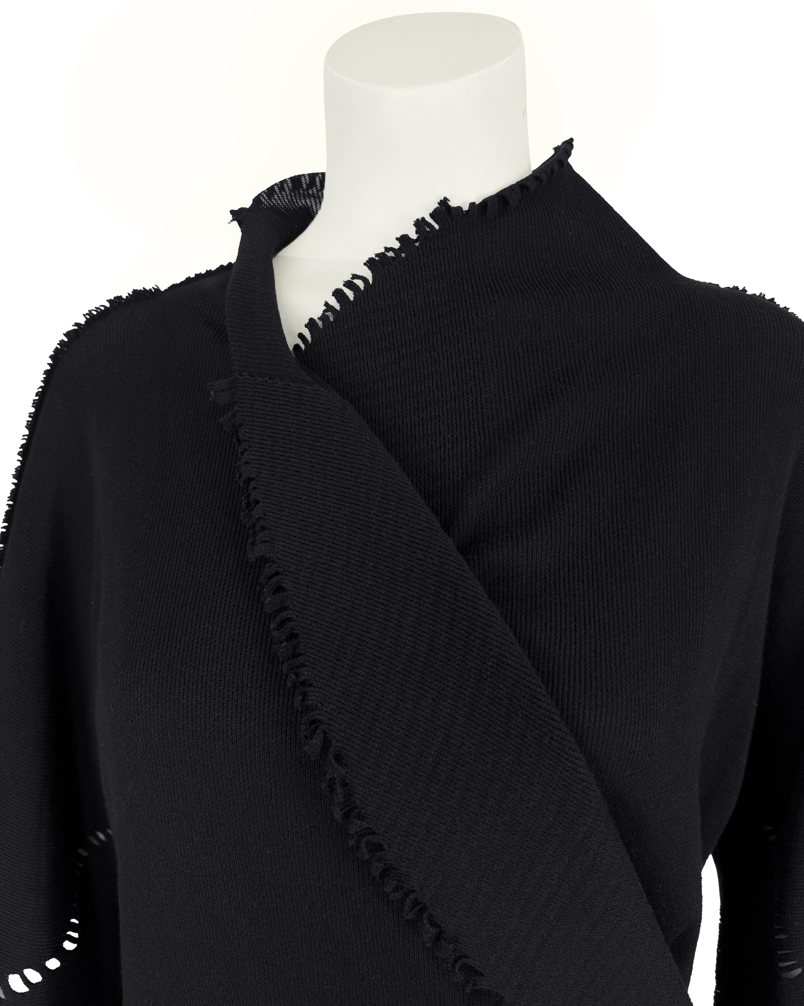 Issey Miyake Fête, cardigan a portafoglio in maglia nera della metà degli anni 2000 In condizioni buone in vendita a Toronto, Ontario
