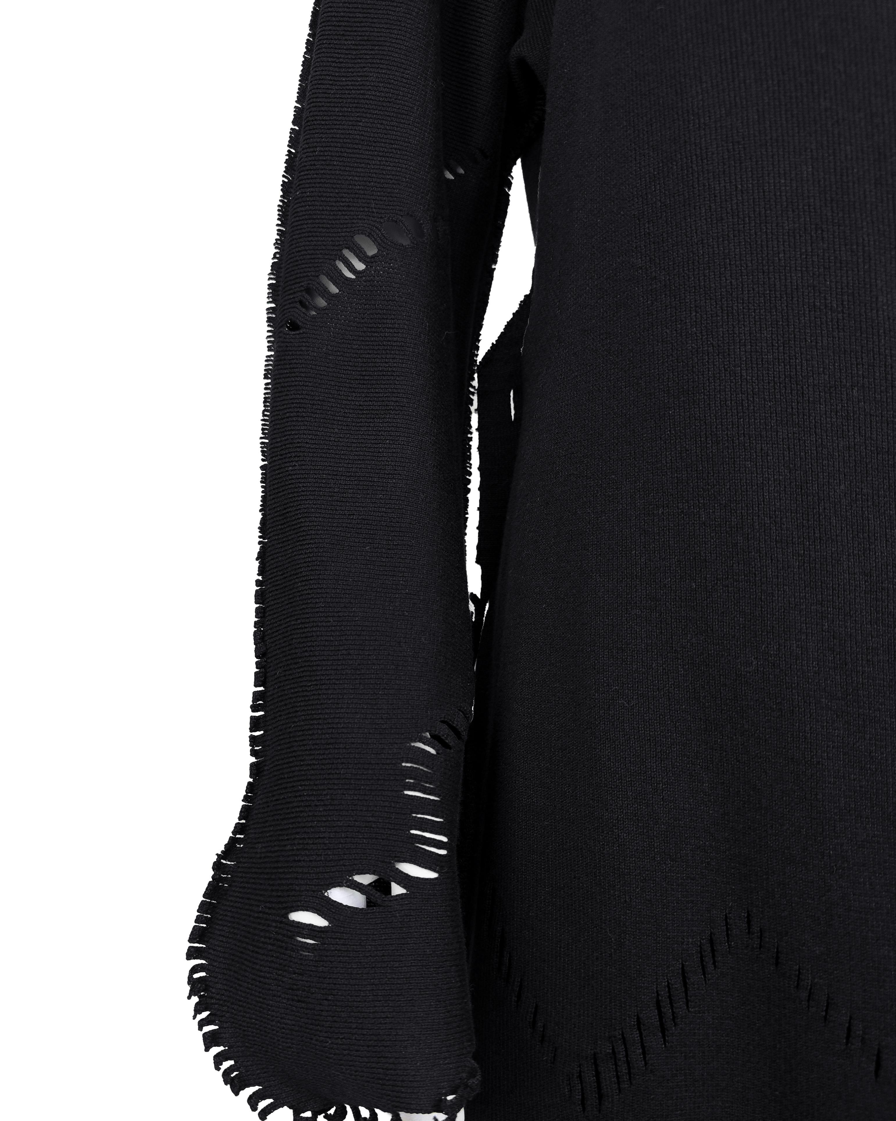 Donna Issey Miyake Fête, cardigan a portafoglio in maglia nera della metà degli anni 2000 in vendita