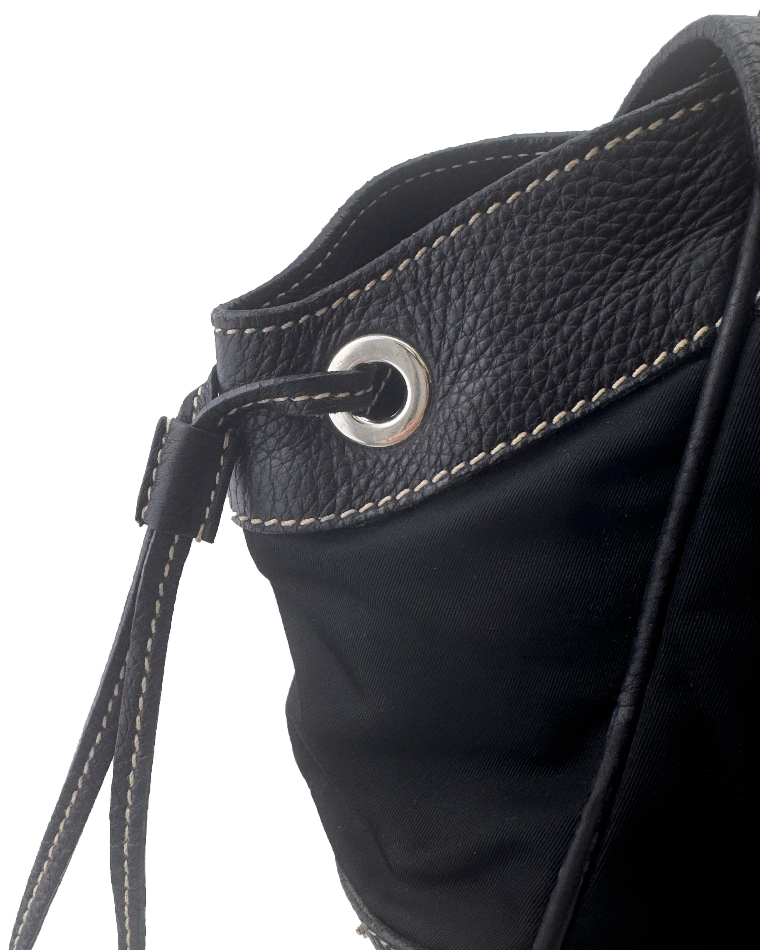 Women's Mid 2000s Prada Vitello Daino Stripe Bag