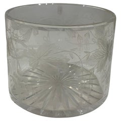 Seau à glace Bartlett Collins du milieu du 20e siècle, dépoli et gravé de raisins