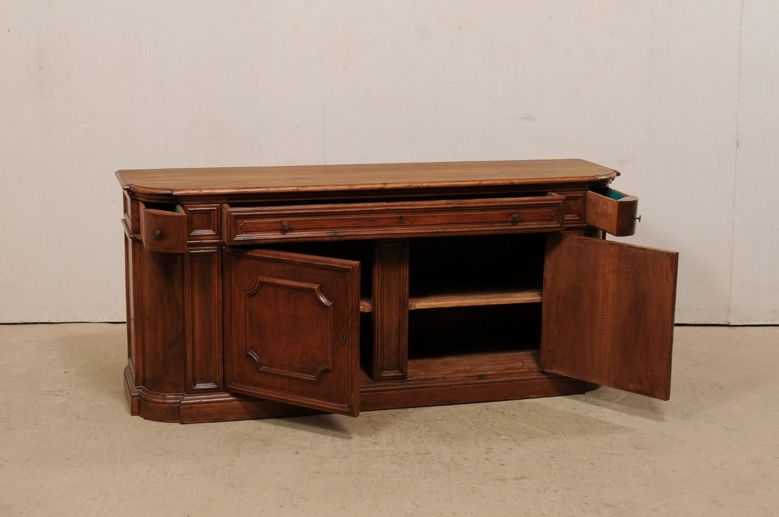 Mid 20th c. Beautifully Paneled Wooden Sideboard Console w/ Drawers over Doors 1