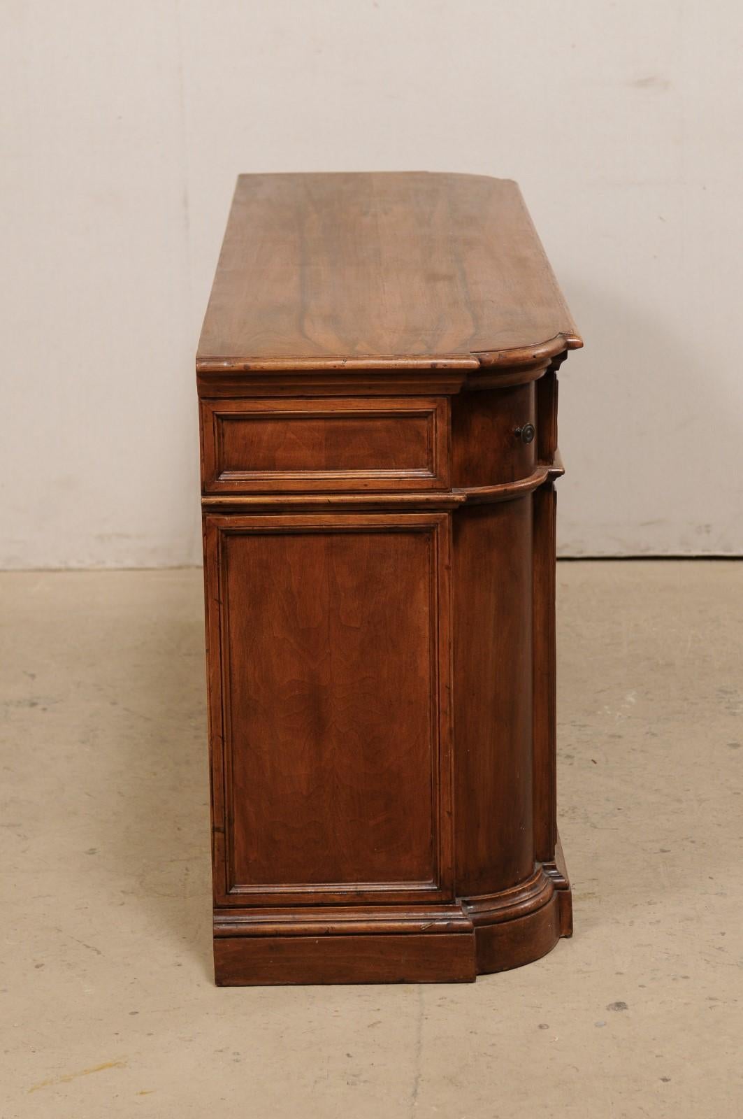 Mid 20th c. Beautifully Paneled Wooden Sideboard Console w/ Drawers over Doors 3