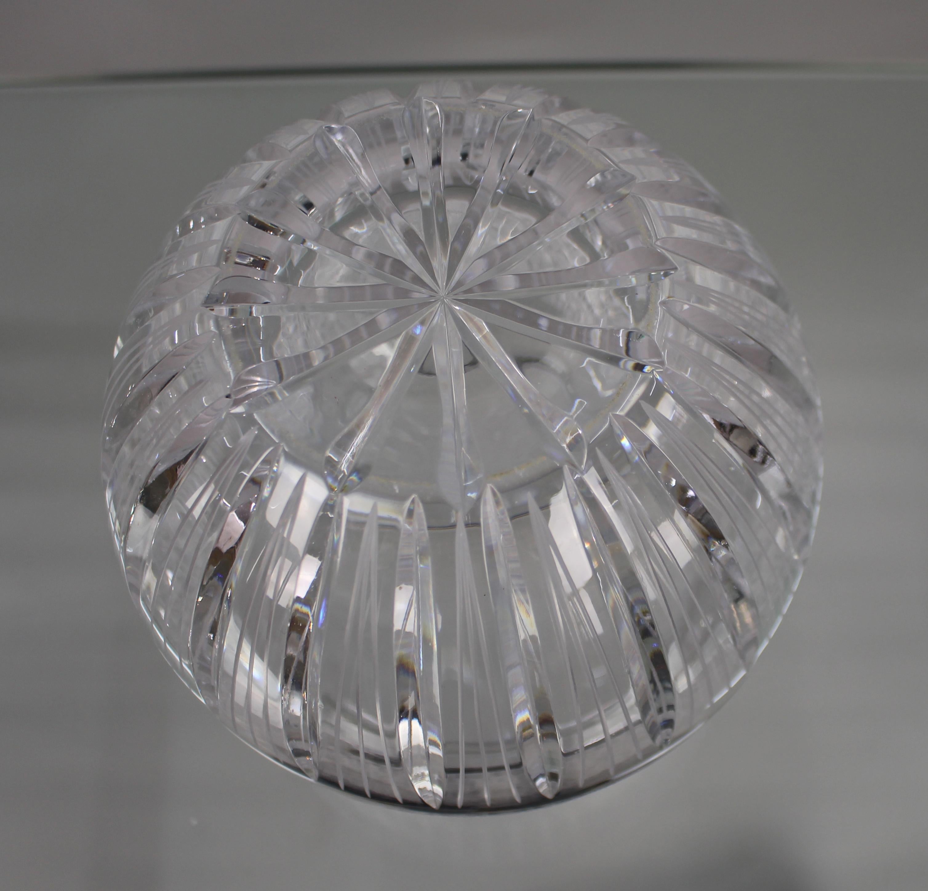 Crystal Mid 20th c. Bohemian Cut Glass Lidded Biscuit Jar For Sale