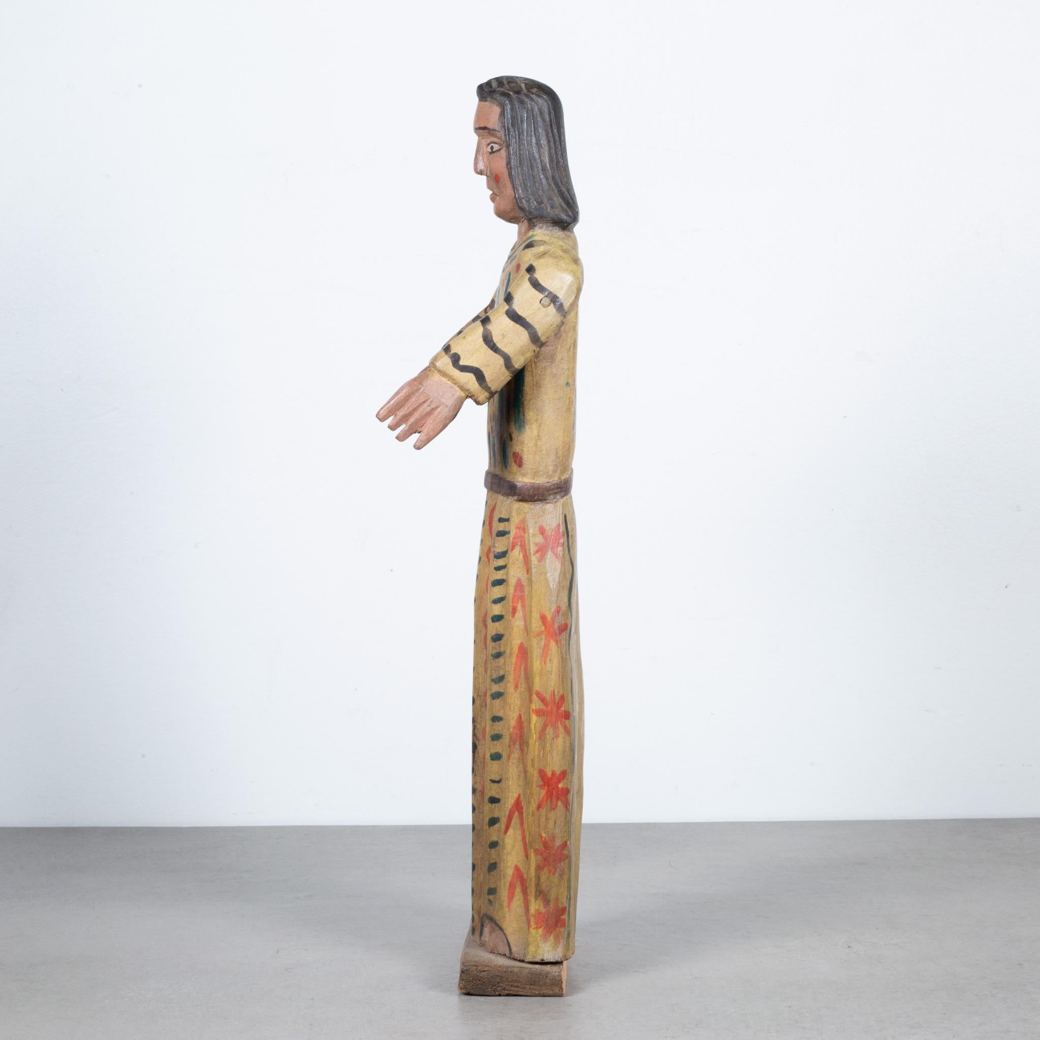 Industrial Mid-20th Century Carved Wooden Santo, circa 1950-1960 For Sale
