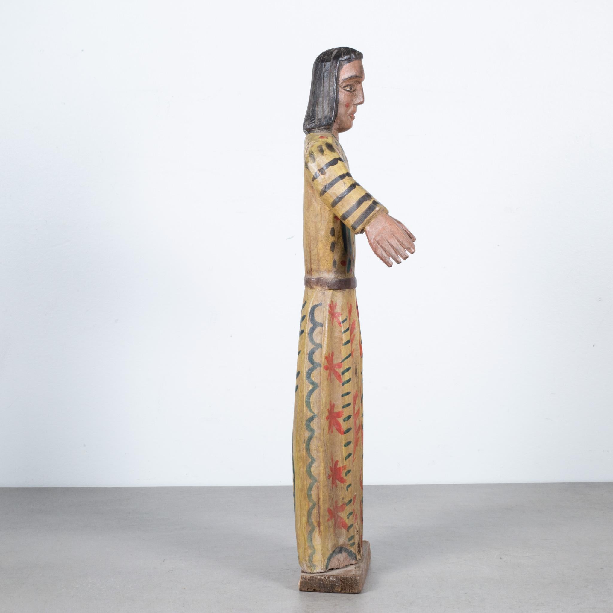 Hand-Carved Mid-20th Century Carved Wooden Santo, circa 1950-1960 For Sale