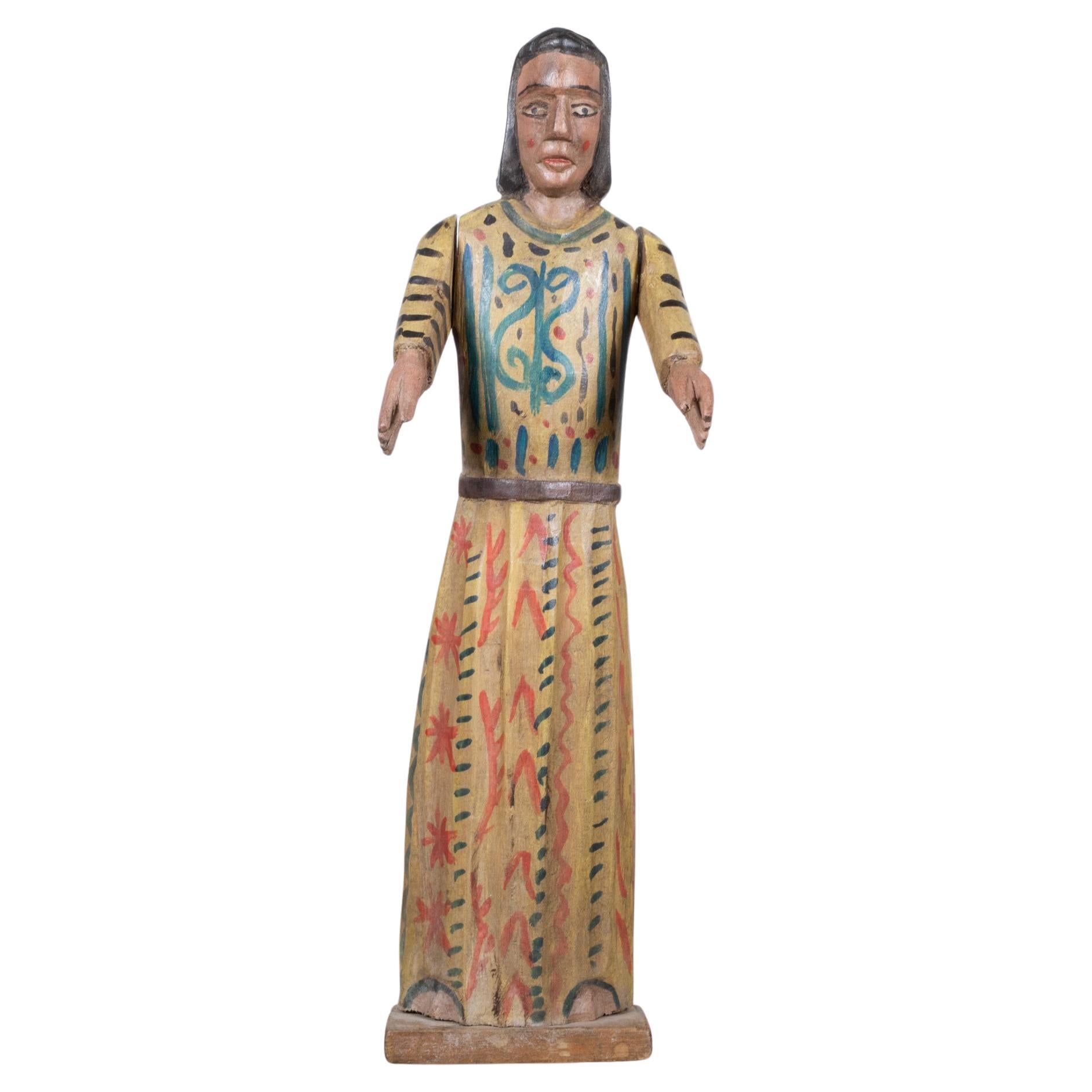 Mid-20th Century Carved Wooden Santo, circa 1950-1960 For Sale