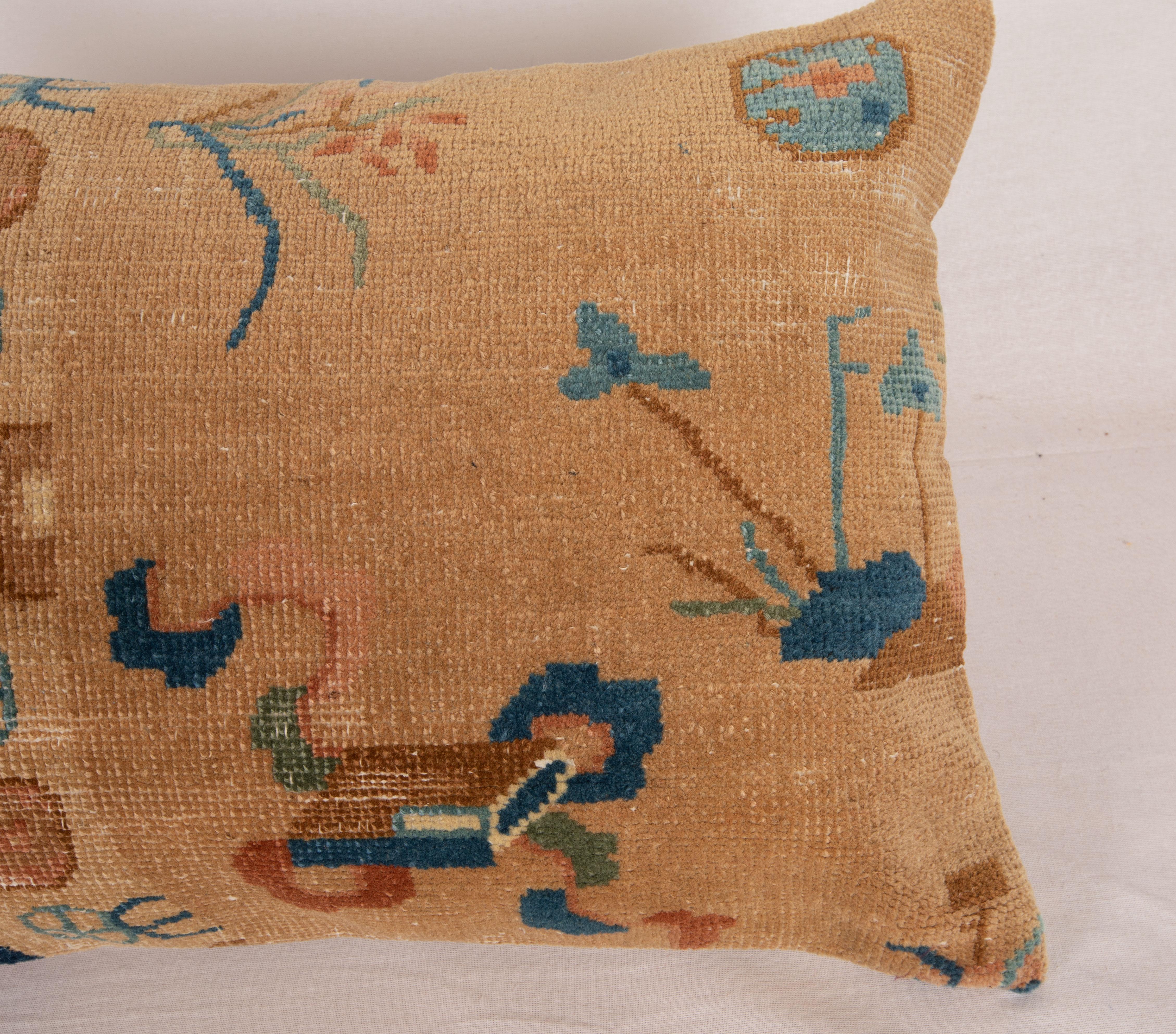 Mid 20th C. Chinese Art Deco Rug Pillow Cover In Good Condition In Istanbul, TR