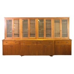 Vintage Mid-20th C. Convent Walnut Veneer Storage Cabinet