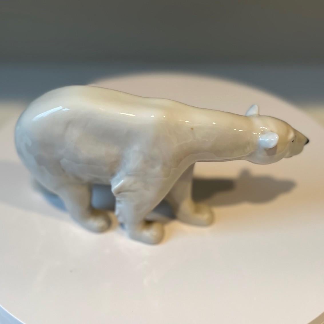 Glazed Mid 20th C. Grouping of Three Polar Bears from Royal Copenhagen For Sale