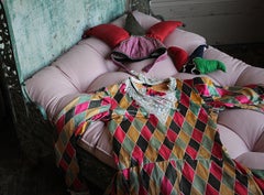 Mid 20th C Harlequin Costume Wookey Hole Clown Museum Fairground Circus Curio