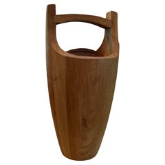 Mid-20th C. Jens Quistgaard for Dansk Teak Ice Bucket with Lid and Swing Handle