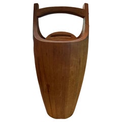 Mid-20th C. Jens Quistgaard for Dansk Teak Ice Bucket with Lid and Swing Handle