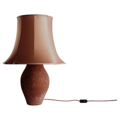 Mid-20th C Mediterranean Glazed Terracotta Table Lamp, Handcrafted Turkey