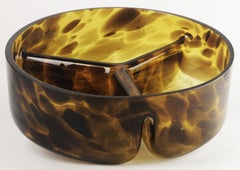 Bol à salade en verre moderne du milieu du 20e siècle par le designer argentin A. Churba