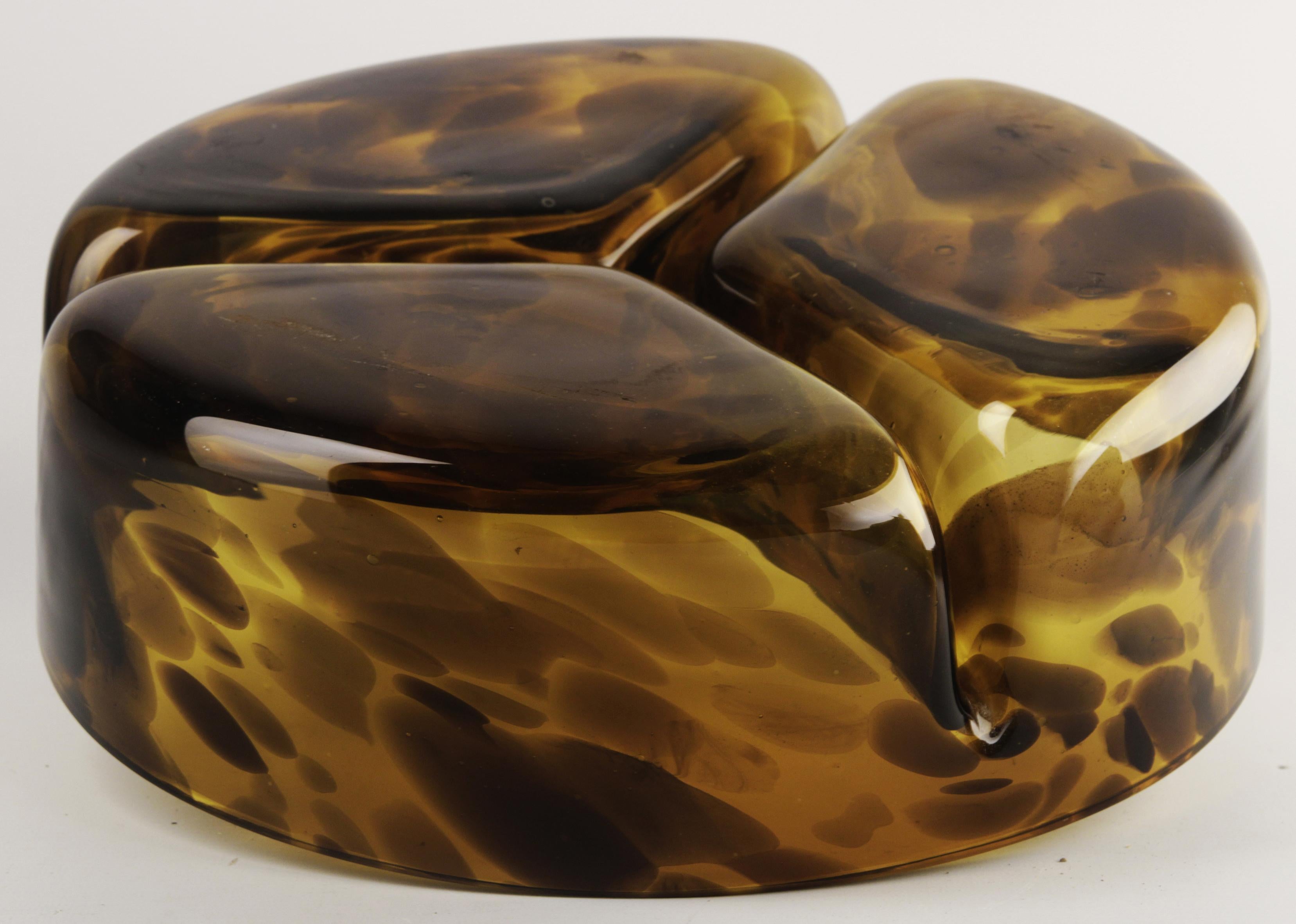 Mid-20th C. Modern Glass Centerpiece Salad Bowl by Argentine Designer A. Churba In Good Condition For Sale In North Miami, FL