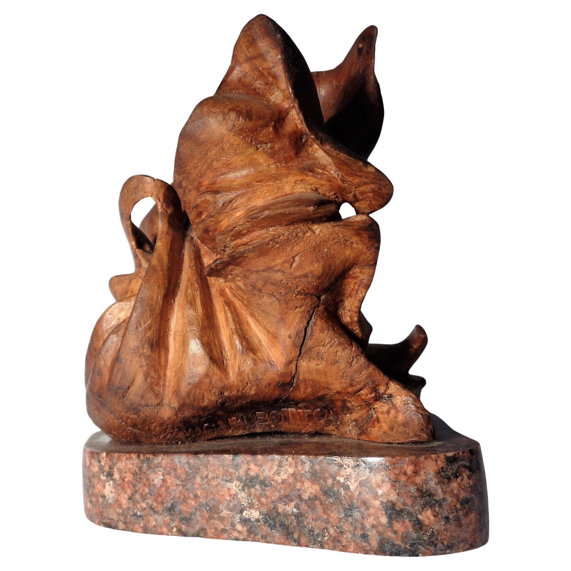 American   Naturalistic Carved Wood Sculpture by W.C. Rubottom, 1960-1979 For Sale