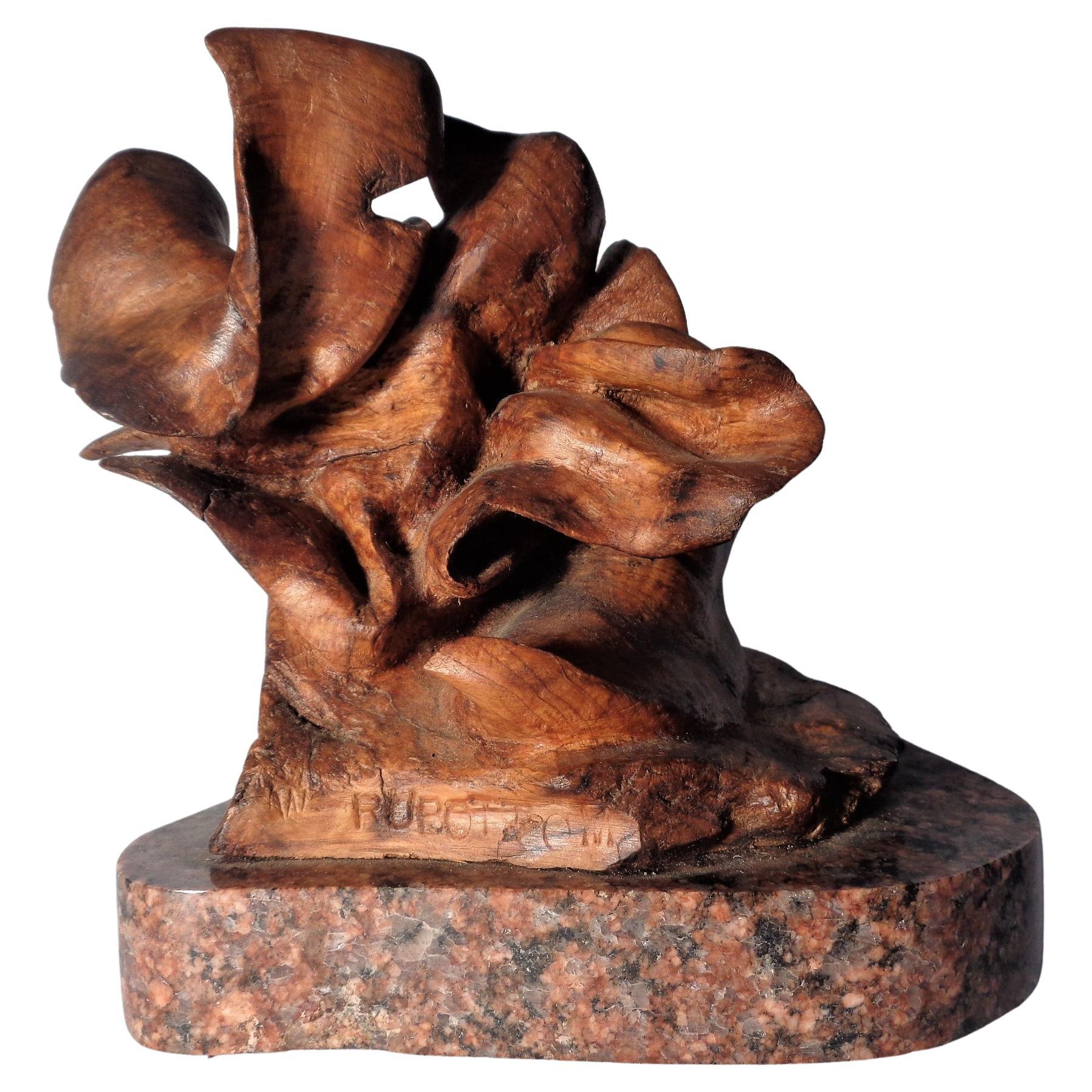   Naturalistic Carved Wood Sculpture by W.C. Rubottom, 1960-1979 In Good Condition For Sale In Rochester, NY