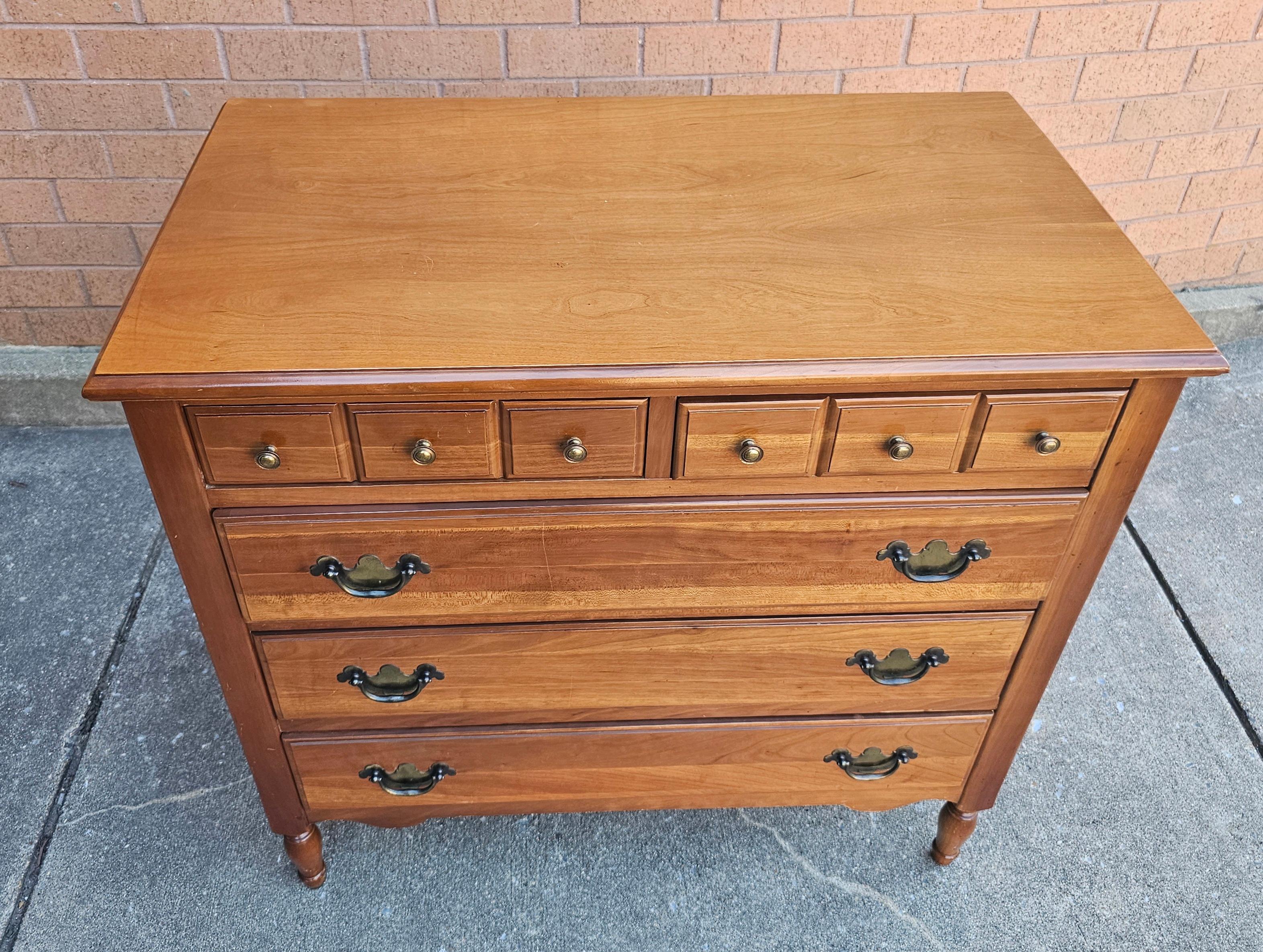 Stained Mid 20th C. Permacraft Sanford Furniture Five-Drawer Bachelor Chest of Drawers For Sale
