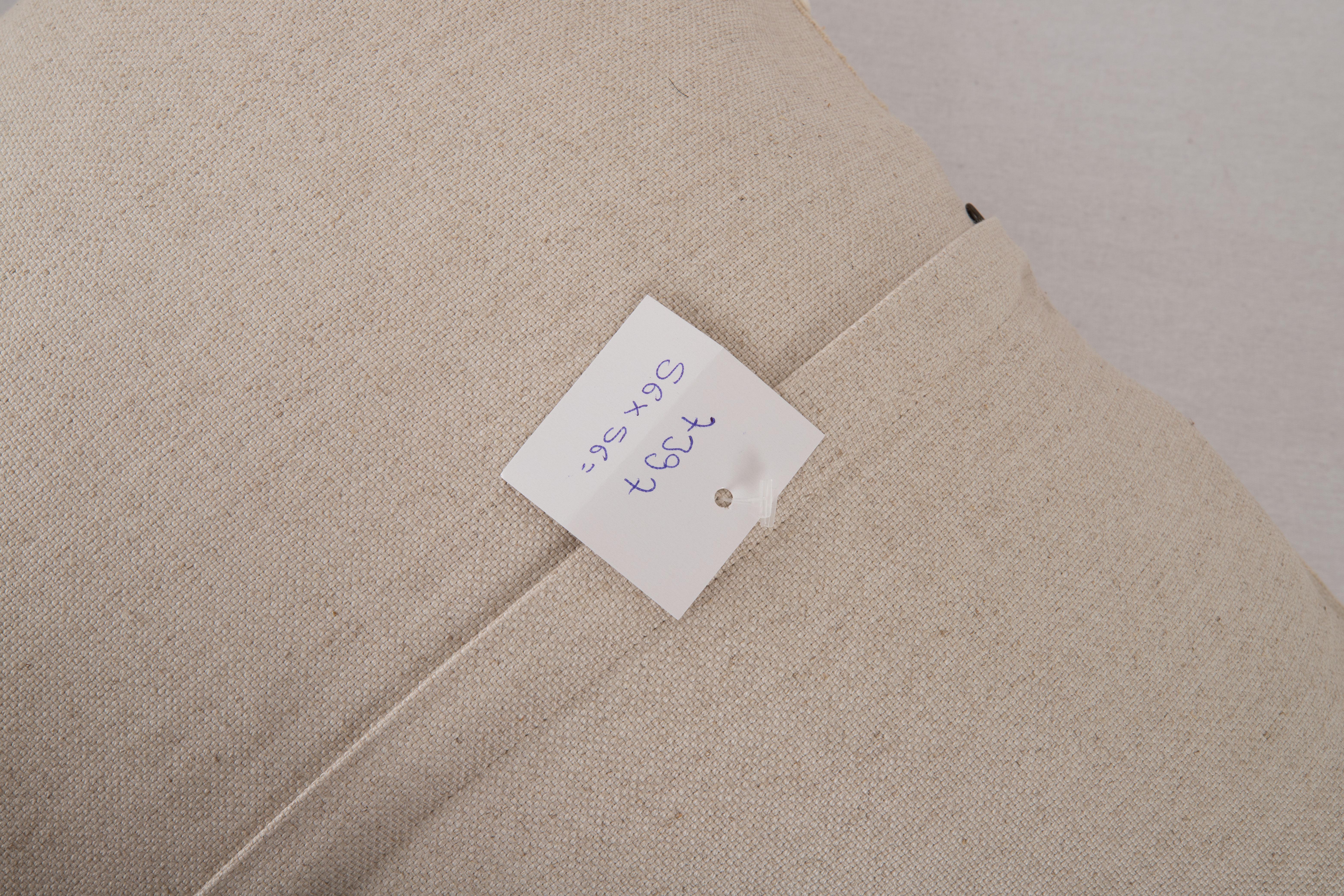 Coton Mid 20th C. Pillow Cover Made from Vintage Anatolian Covers (housse de coussin du milieu du 20e siècle fabriquée à partir de couvertures anatoliennes d'époque) en vente