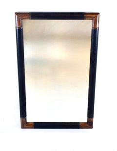 Mid 20th C. Rustic Leather Wrapped Wall Mirror by Valenti' Spain, Signed