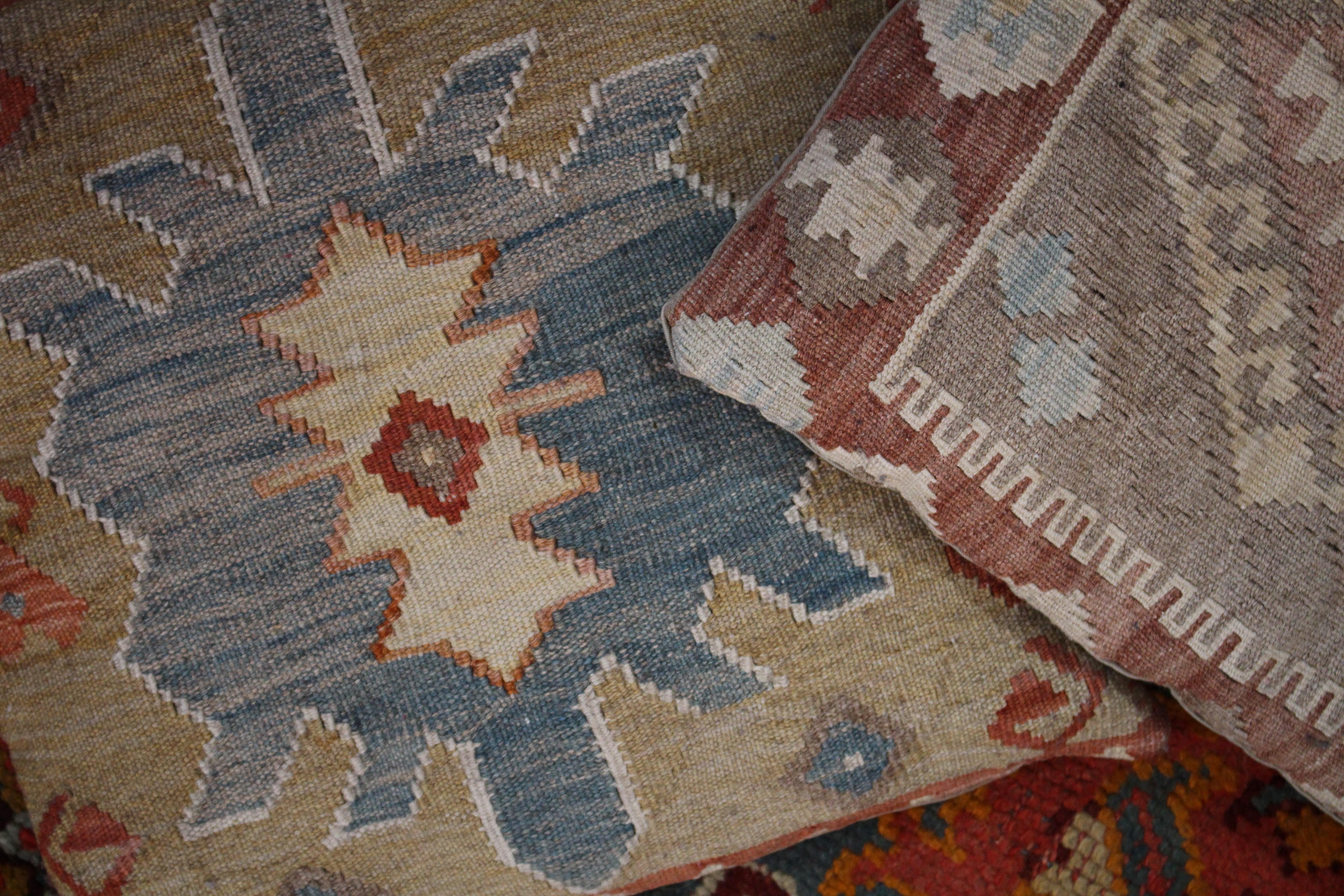 20th Century Mid 20th C Seven Kilim Scatter Cushions John Le Carre Author Country House