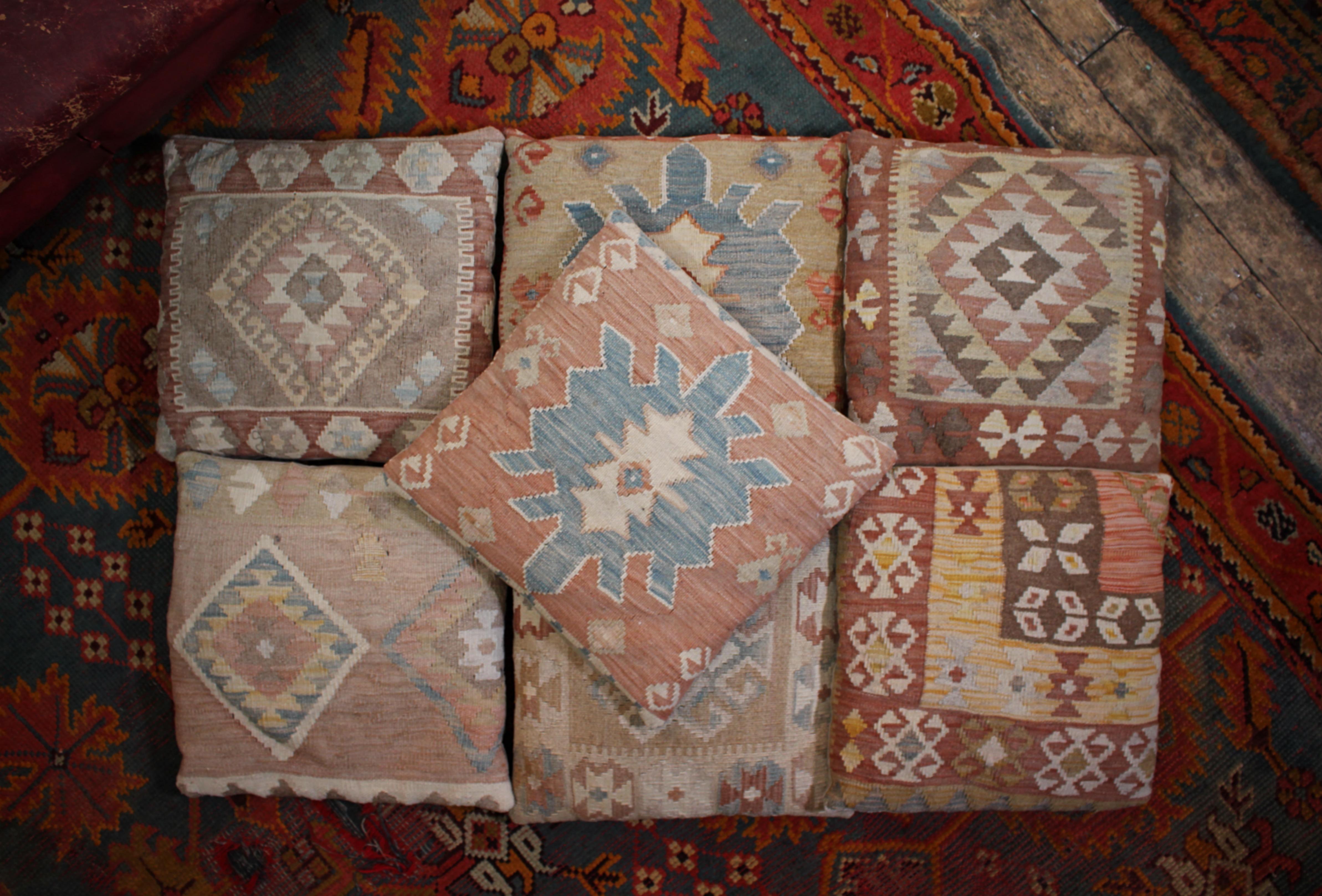 Mid 20th C Seven Kilim Scatter Cushions John Le Carre Author Country House 1