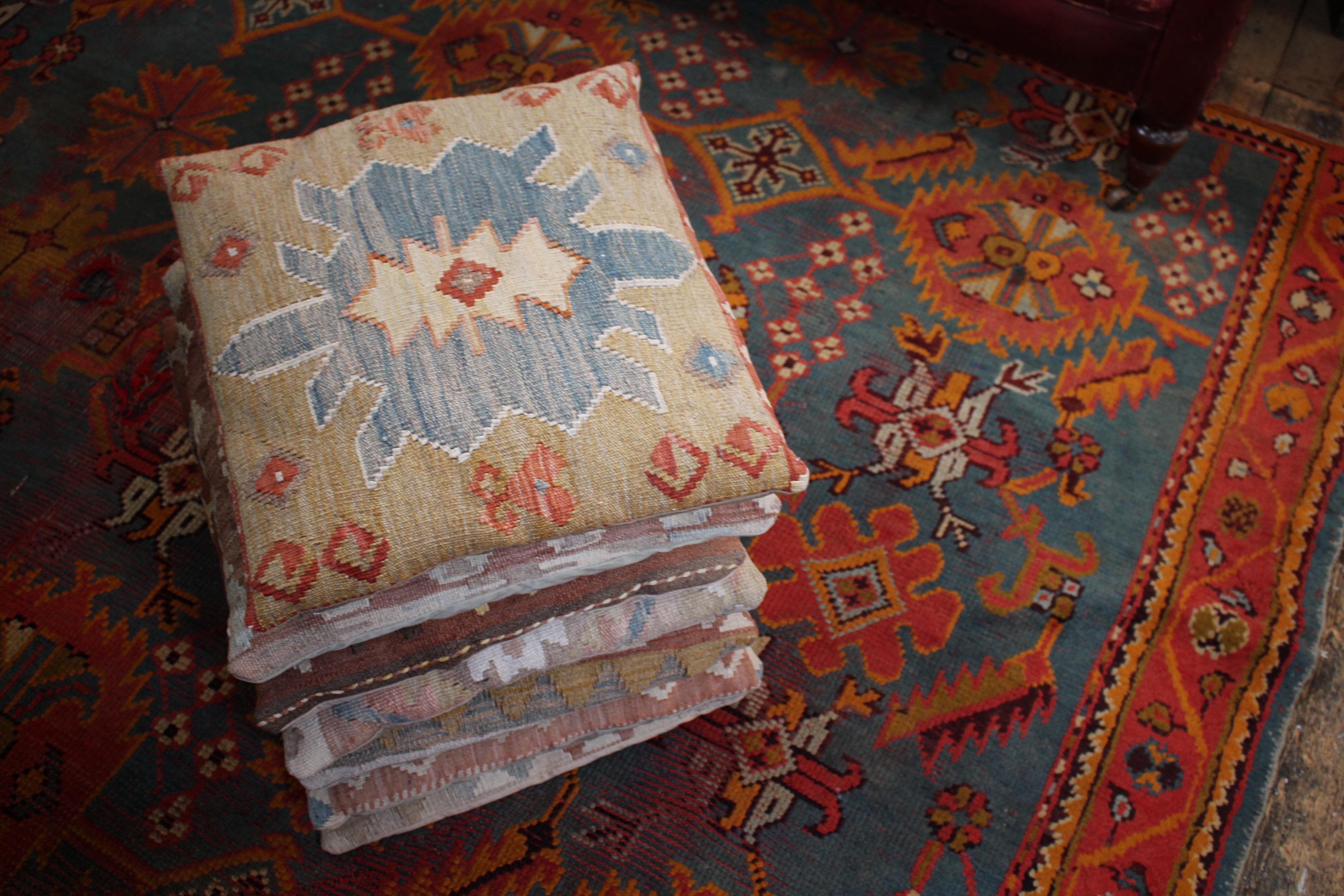 Mid 20th C Seven Kilim Scatter Cushions John Le Carre Author Country House 3
