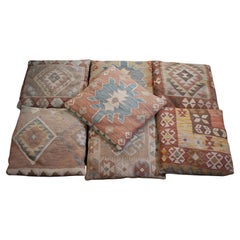 Mid 20th C Seven Kilim Scatter Cushions John Le Carre Author Country House