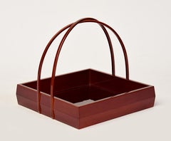 Mid-20th C., Showa, Japanese Lacquered Basket for Flower Arrangement (Ikebana)