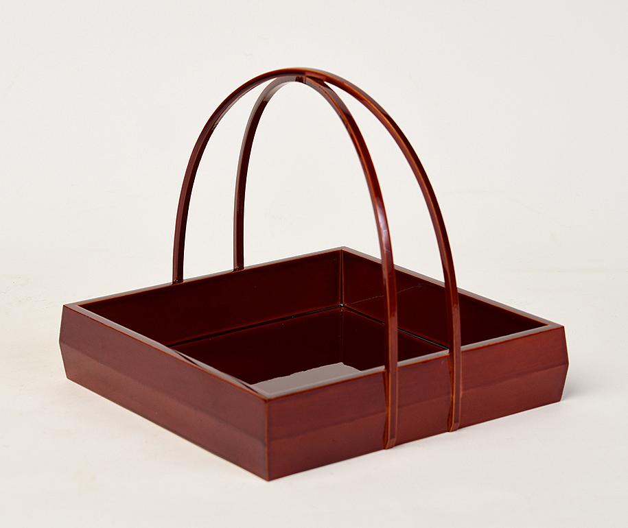 Wood Mid-20th C., Showa, Japanese Lacquered Basket for Flower Arrangement (Ikebana) For Sale