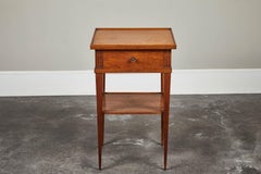 Mid-20th Century Small Walnut End Table with Single-Drawer