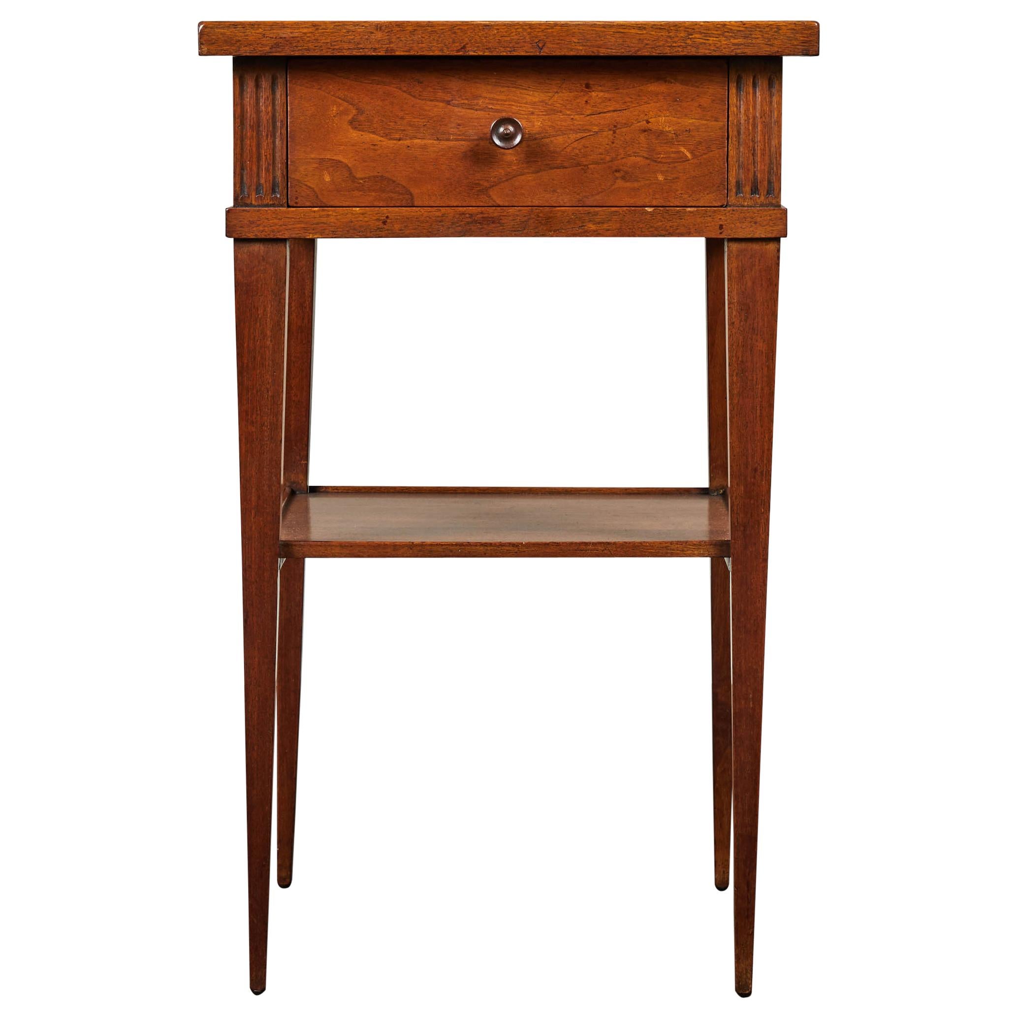 Mid20th Century Small Walnut End Table with SingleDrawer at 1stDibs