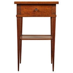 Mid-20th Century Small Walnut End Table with Single-Drawer