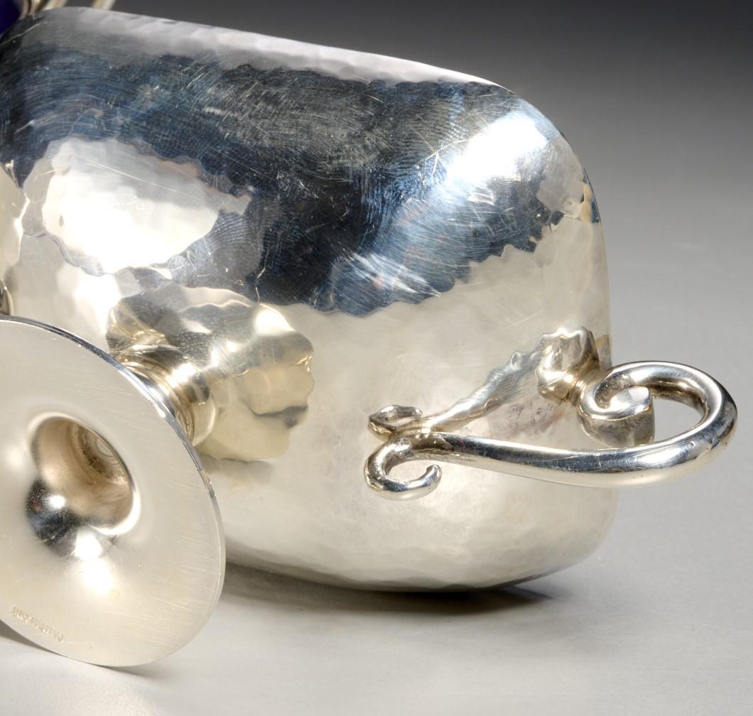Mediados del siglo XX Tazza de plata de ley con pie redondo - Barbara J. Walters Estate Italiano en venta
