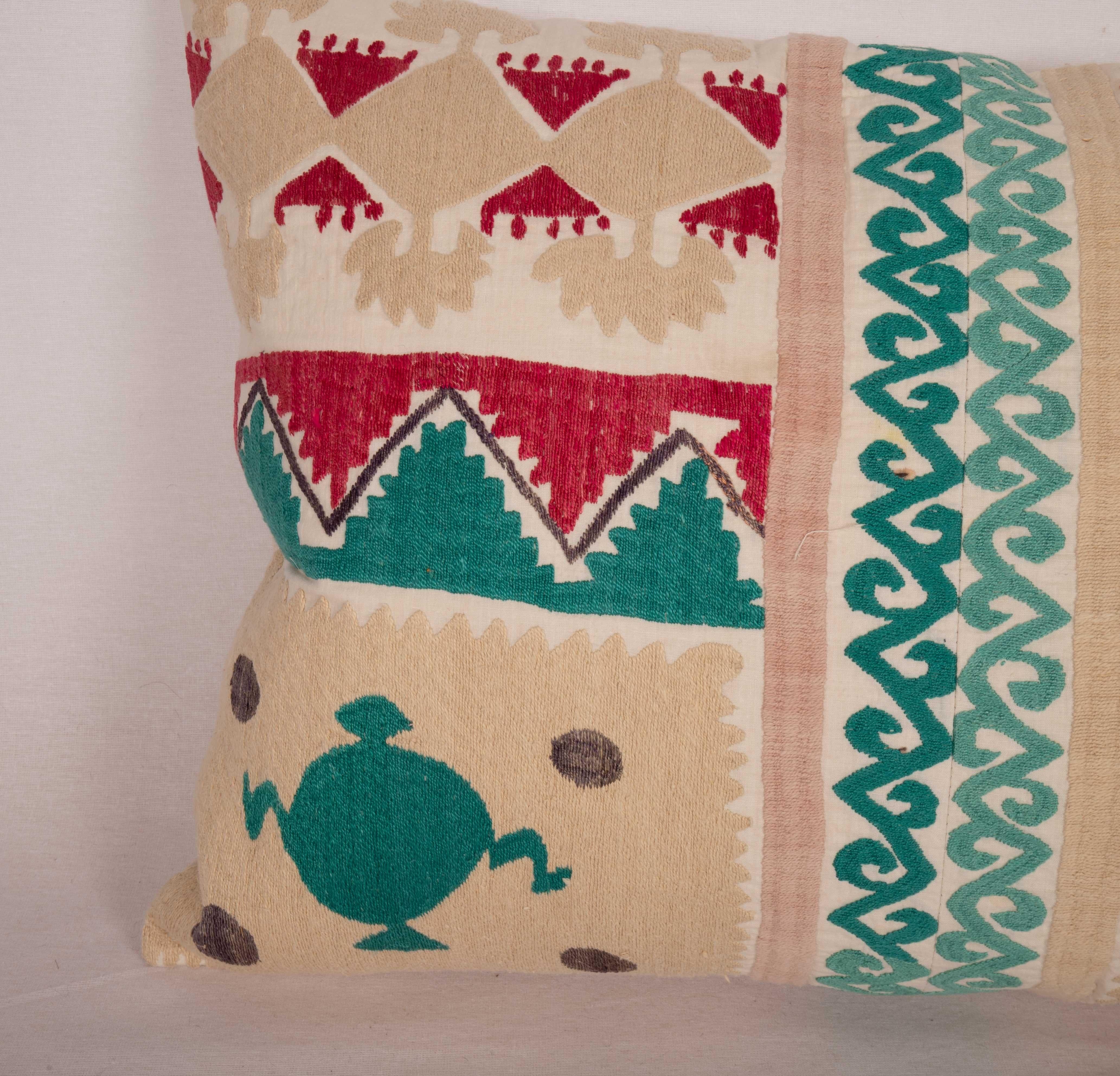 Uzbek Mid-20th C. Suzani Pillowcase Made from a Samarkand Suzani