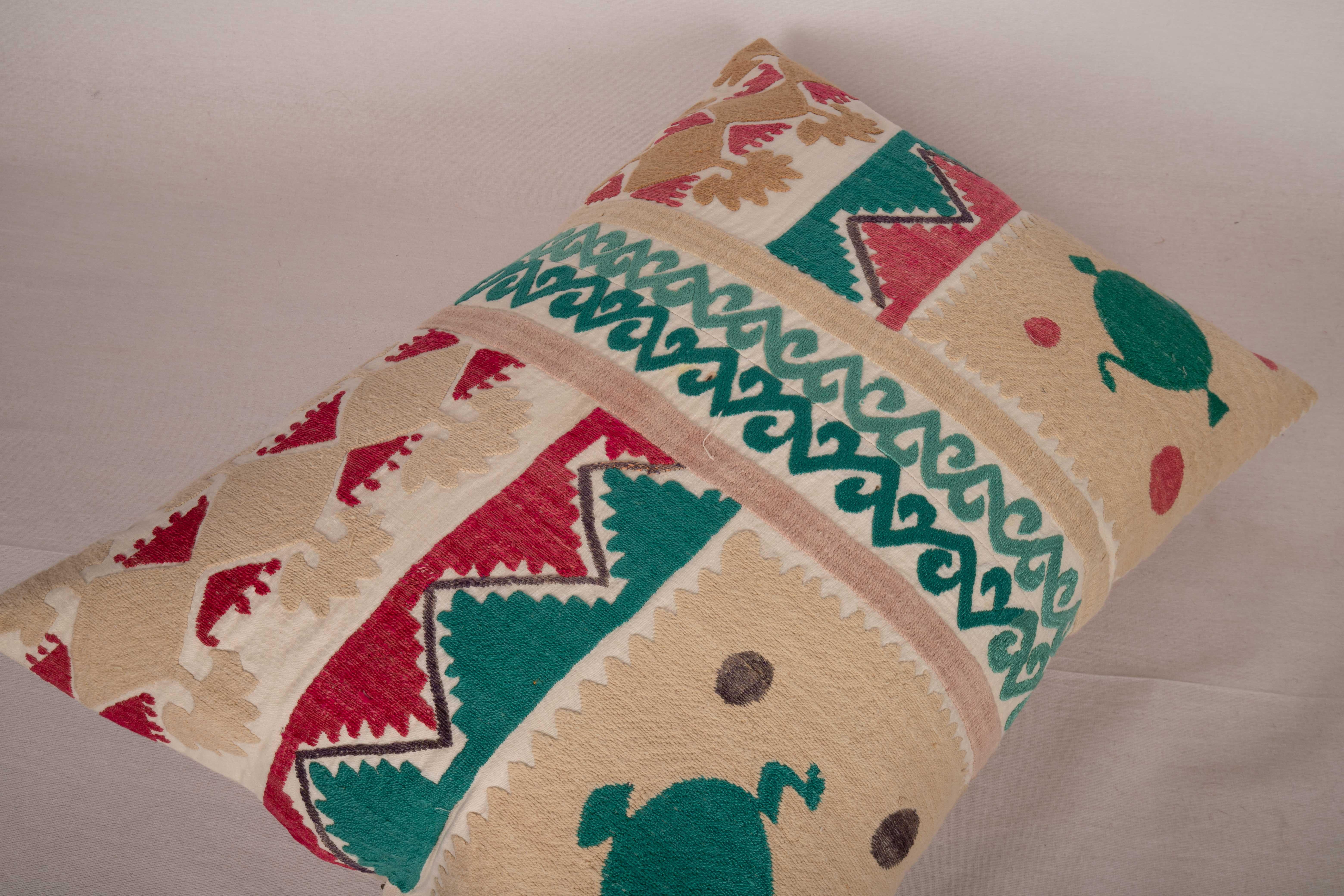 20th Century Mid-20th C. Suzani Pillowcase Made from a Samarkand Suzani